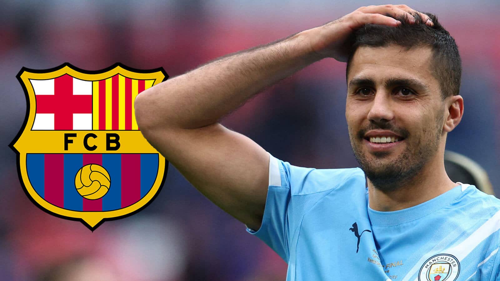 Rodri with Barcelona badge