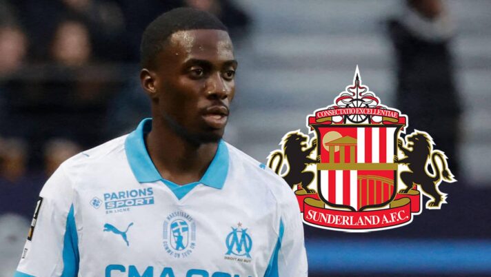 Marseille star Timothy Weah with Sunderland badge
