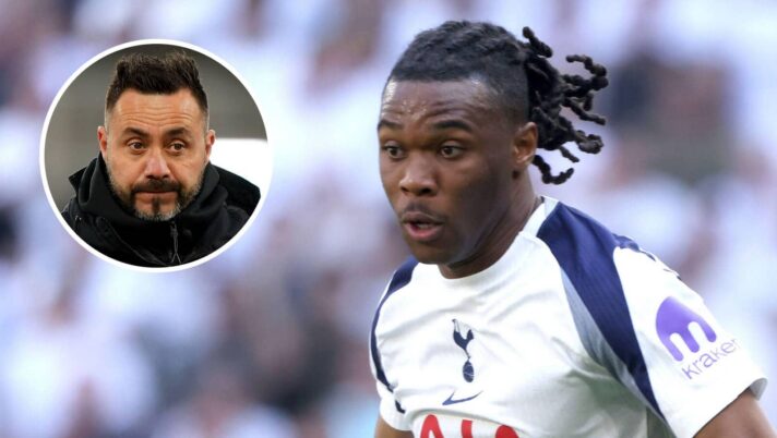 Tottenham star Destiny Udogie and manager Roberto De Zerbi
