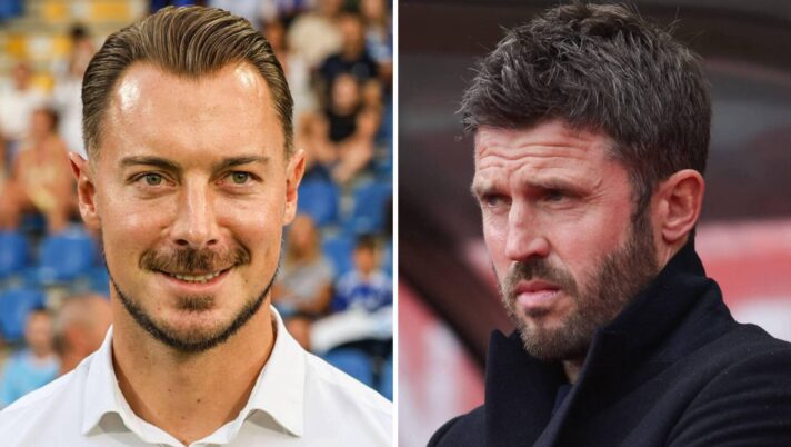 Newcastle manager Matthias Jaissle, Man Utd manager Michael Carrick
