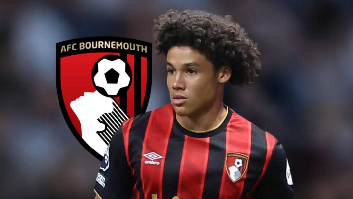 Remy Rees-Dottin with Bournemouth badge