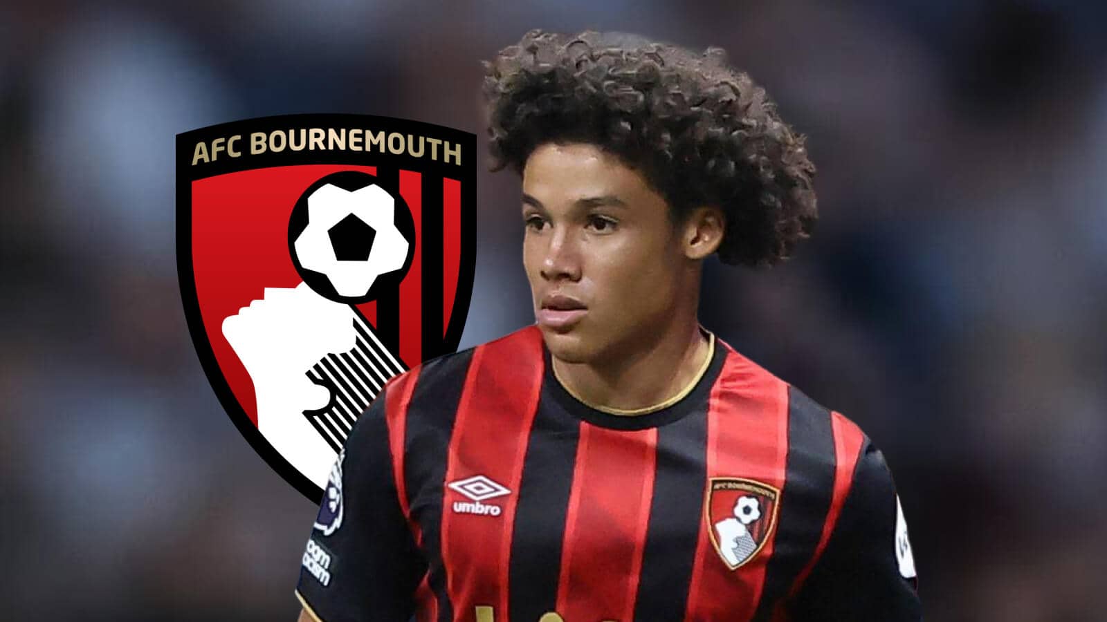 Remy Rees-Dottin with Bournemouth badge
