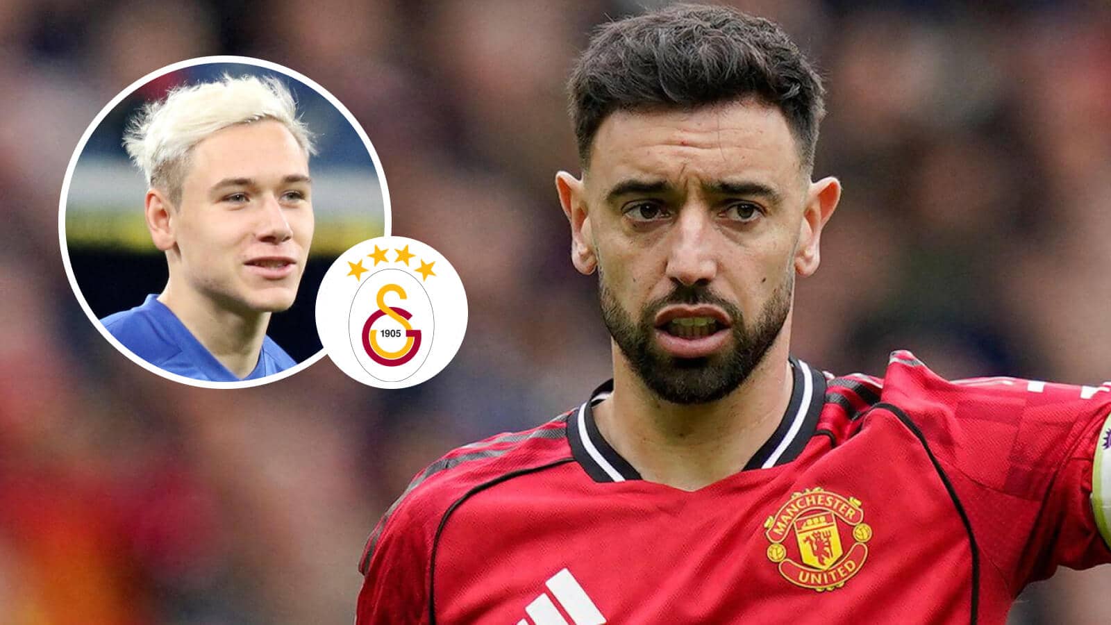 Galatasaray tried to sign Bruno Fernandes but have settled on Aleksey Batrakov, inset, seen next to the Galatasaray badge