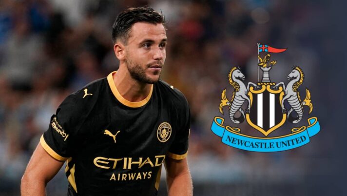Nico Gonzalez with Newcastle badge