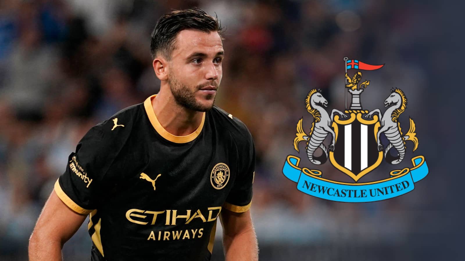 Nico Gonzalez with Newcastle badge