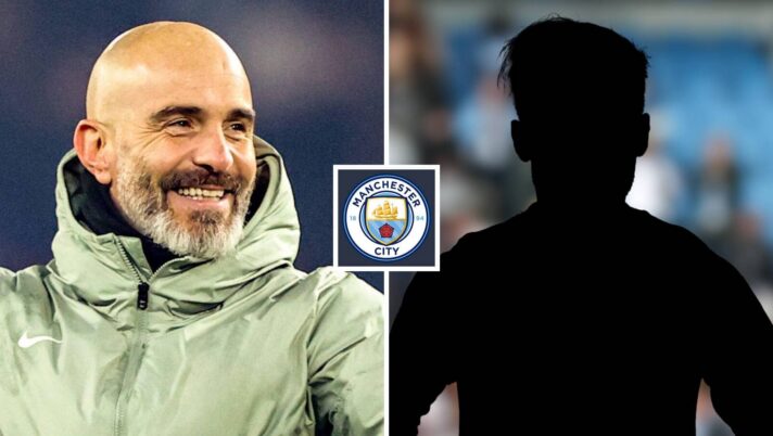 Man City manager Enzo Maresca, silhouette player