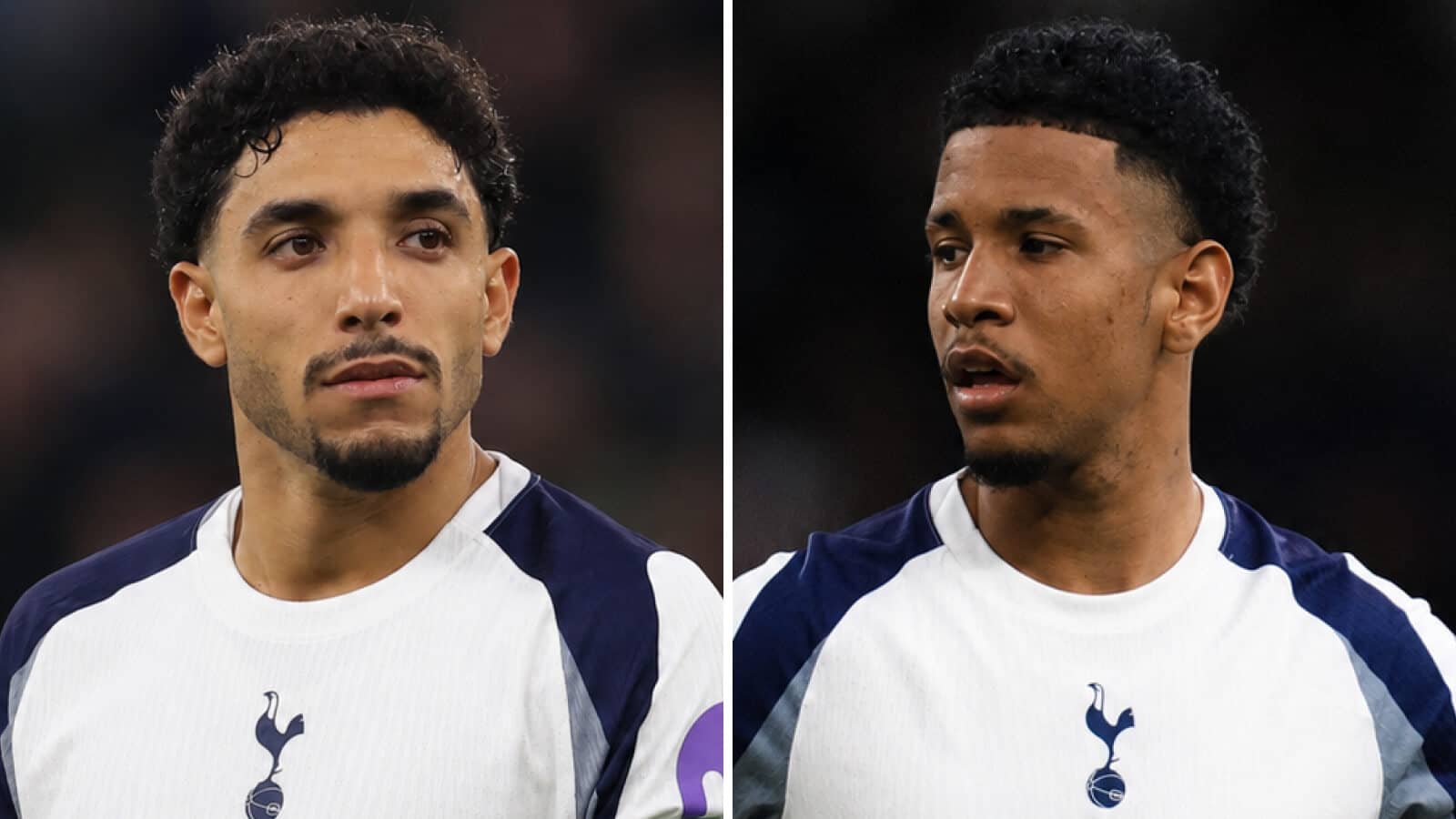 Manchester City duo Omar Marmoush and Savinho with Tottenham Hotspur kits Photoshopped on them