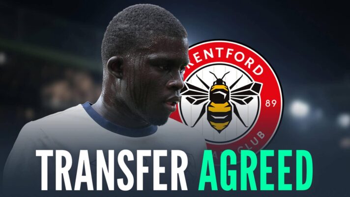 West Ham's El Hadji Malick Diouf next to the Brentford badge and the words 'transfer agreed'