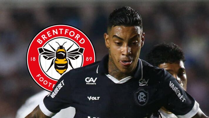 Joao Ananias with a Brentford badge