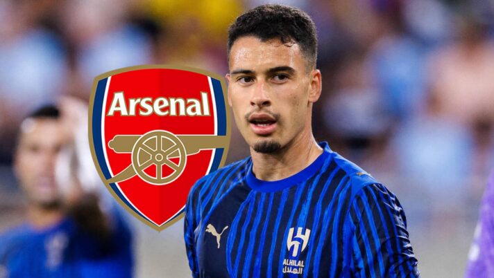 Gabriel Martinelli, with an Al-Hilal shirt Photoshopped on him, is is set to leave Arsenal