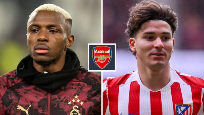 Victor Osimhen, Julian Alvarez, Arsenal badge
