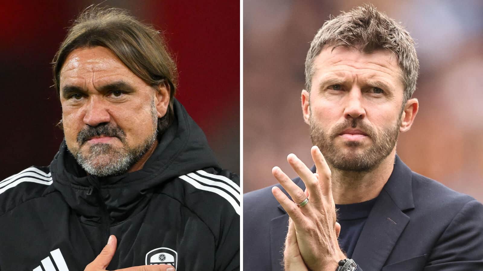 Daniel Farke and Michael Carrick clapping