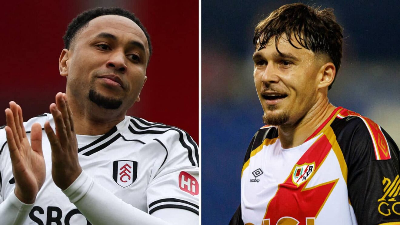 Fulham right-back Kenny Tete next to Rayo Vallecano's Romanian star Andrei Ratiu