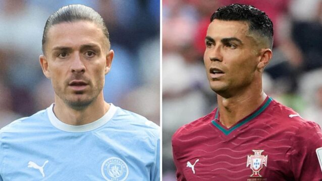 Jack Grealish of Man City and Portugal star Cristiano Ronaldo