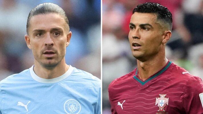 Jack Grealish of Man City and Portugal star Cristiano Ronaldo