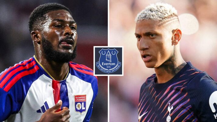 Ainsley Maitland-Niles, Richarlison, Everton badge