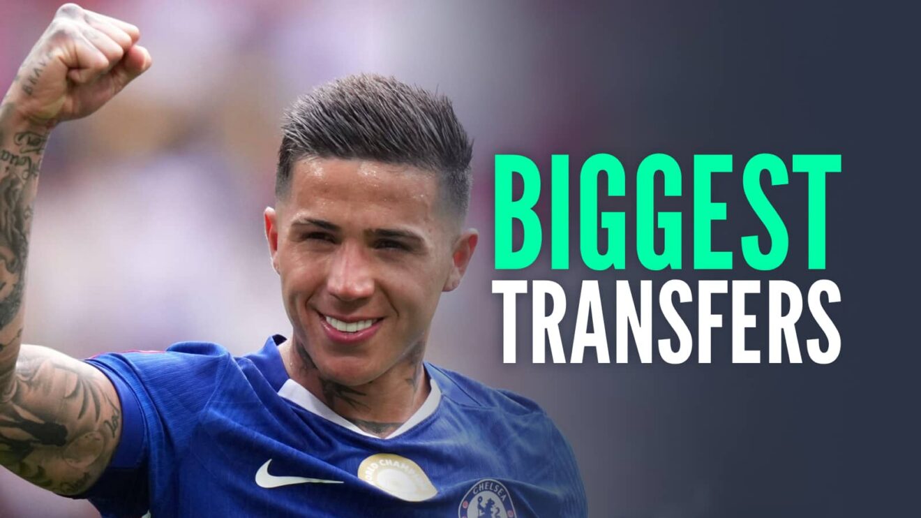 Biggest transfers with image of Enzo Fernandez