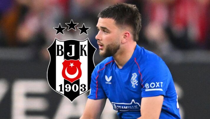 Rangers star Nicolas Raskin with a Besiktas badge