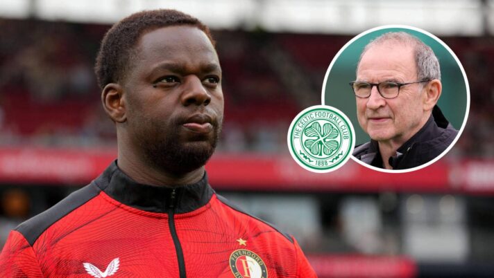Feyenoord's Jordan Lotomba and Celtic boss Martin O'Neill