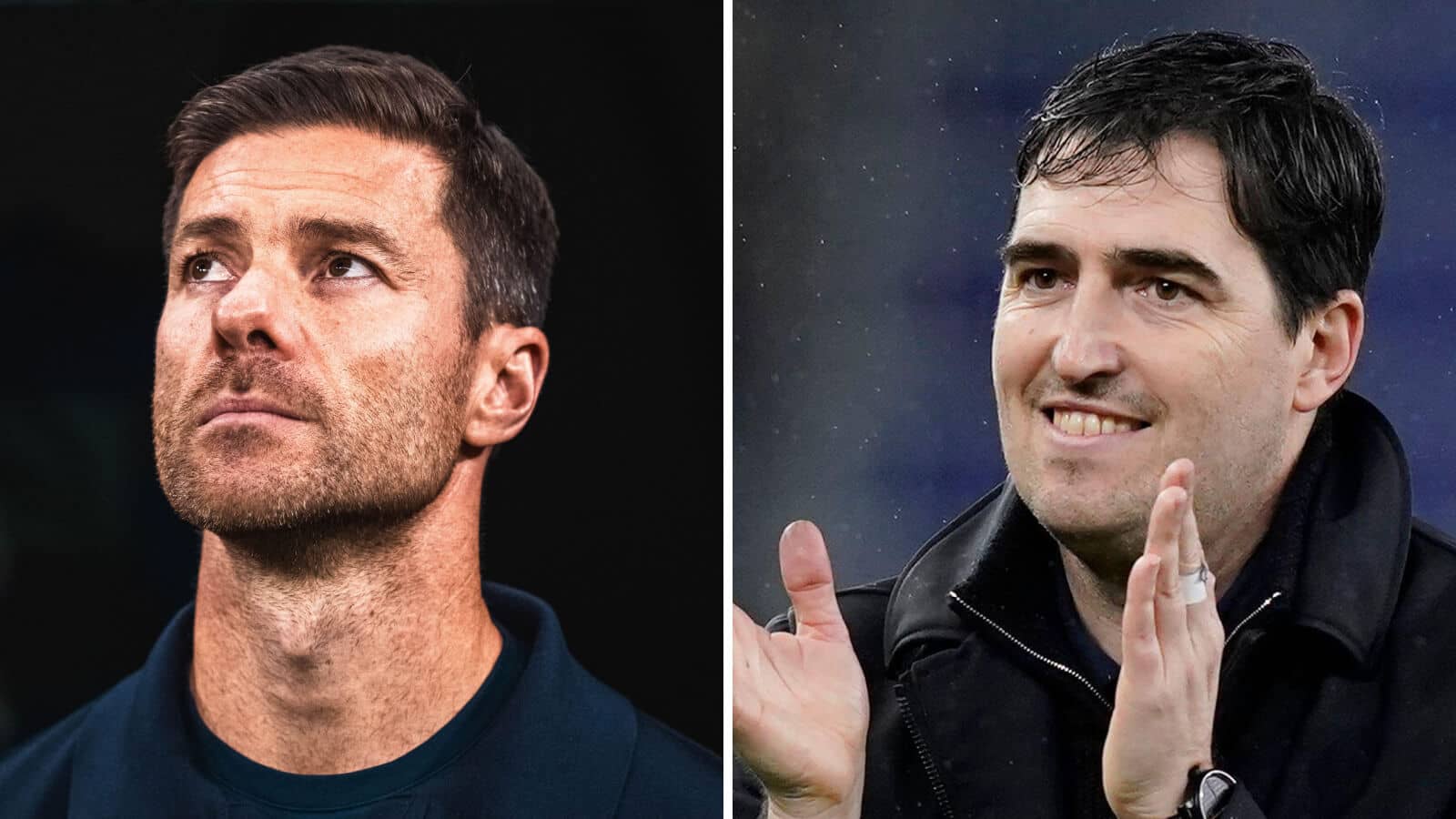Split image of Chelsea manager Xabi Alonso and Liverpool manager Andoni Iraola - copyright TEAMtalk