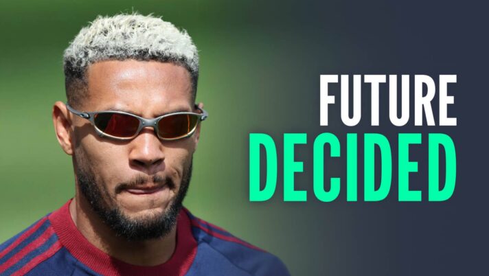 Newcastle United star Joelinton next to the words 'future decided'