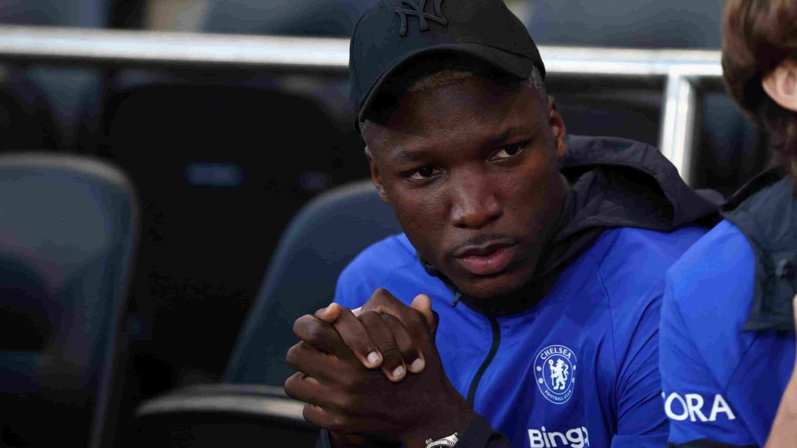 Moises Caicedo on the bench for Chelsea
