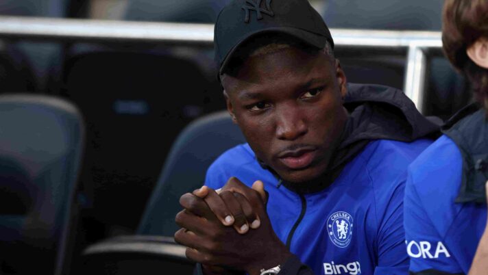 Moises Caicedo on the bench for Chelsea