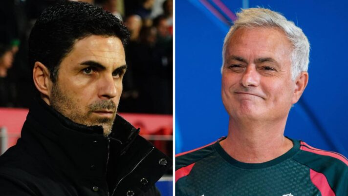 Mikel Arteta and Jose Mourinho