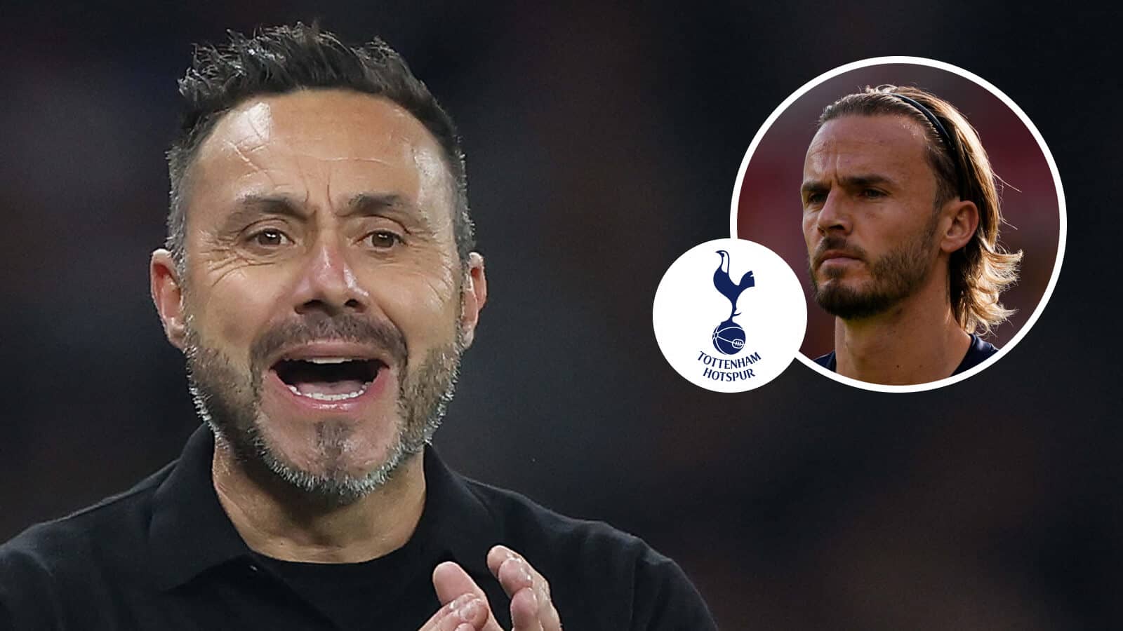 Roberto De Zerbi, James Maddison Tottenham