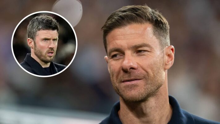 Chelsea manager Xabi Alonso and, inset, Man Utd boss Michael Carrick