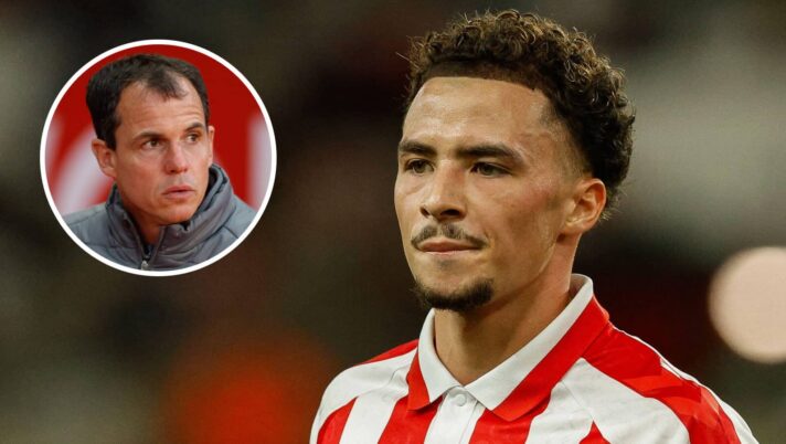 Sunderland star Chemsdine Talbi and manager Regis Le Bris