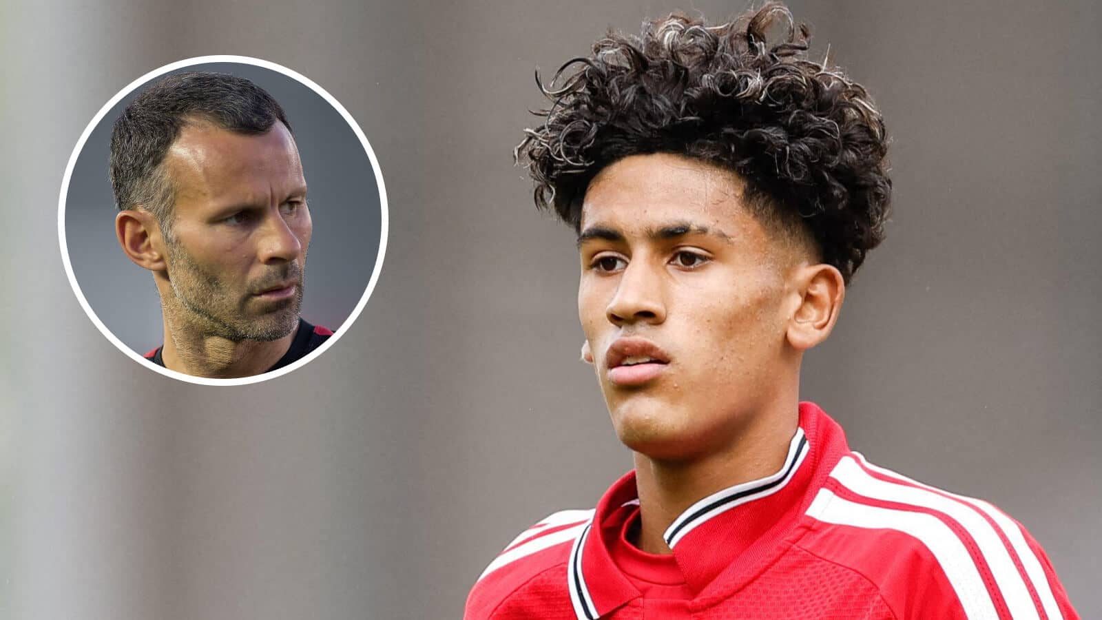Manchester United teenage talent JJ Gabriel and, inset, Ryan Giggs