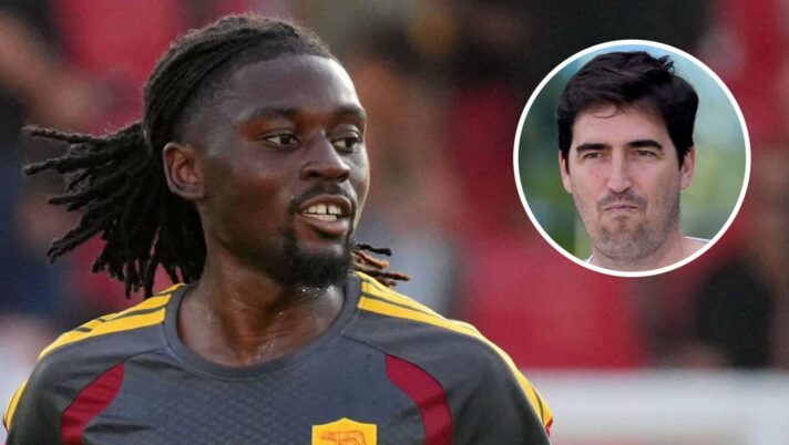 Roma star Manu Kone and Liverpool boss Andoni Iraola