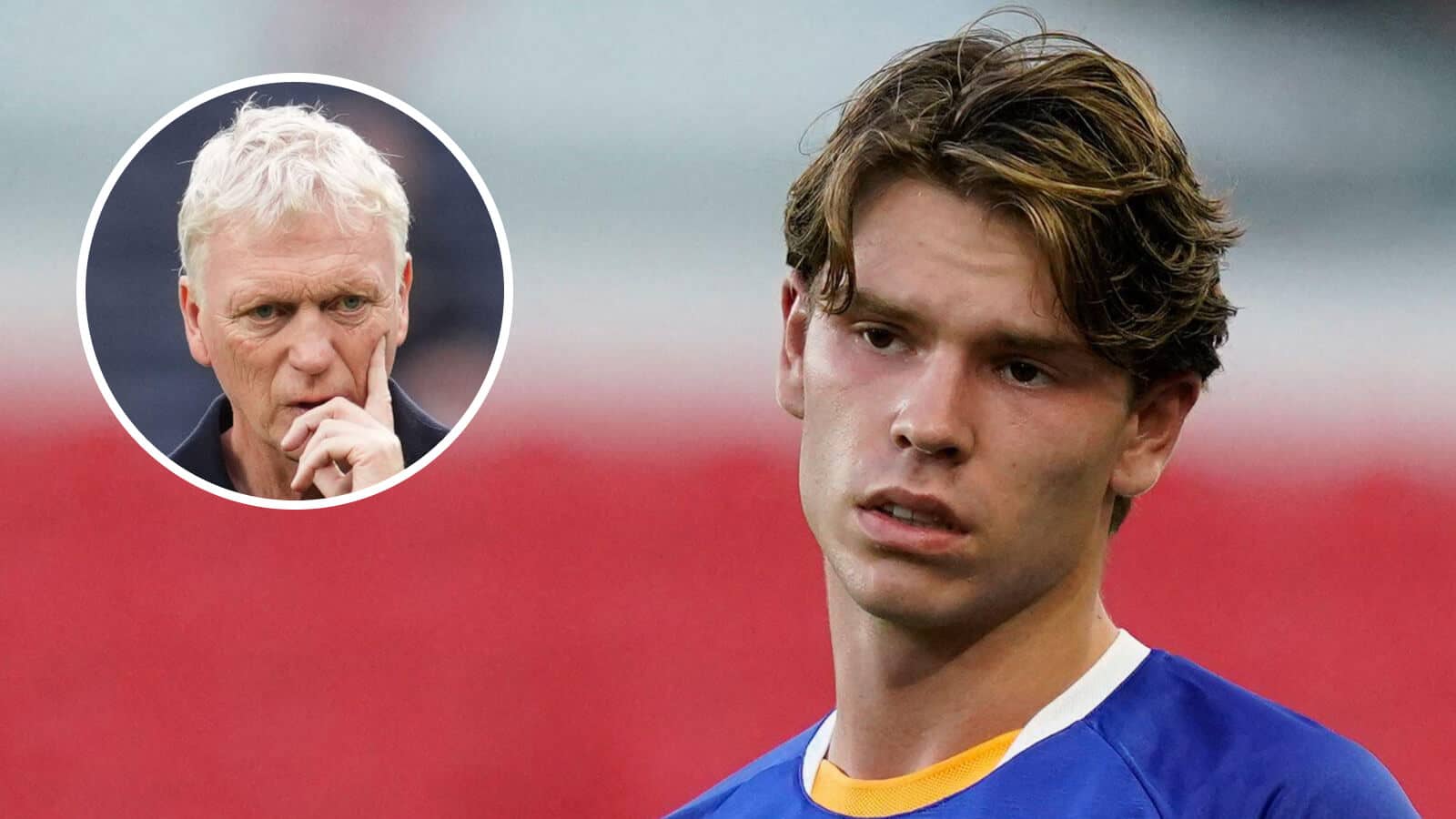 Everton star Tyler Dibling and manager David Moyes