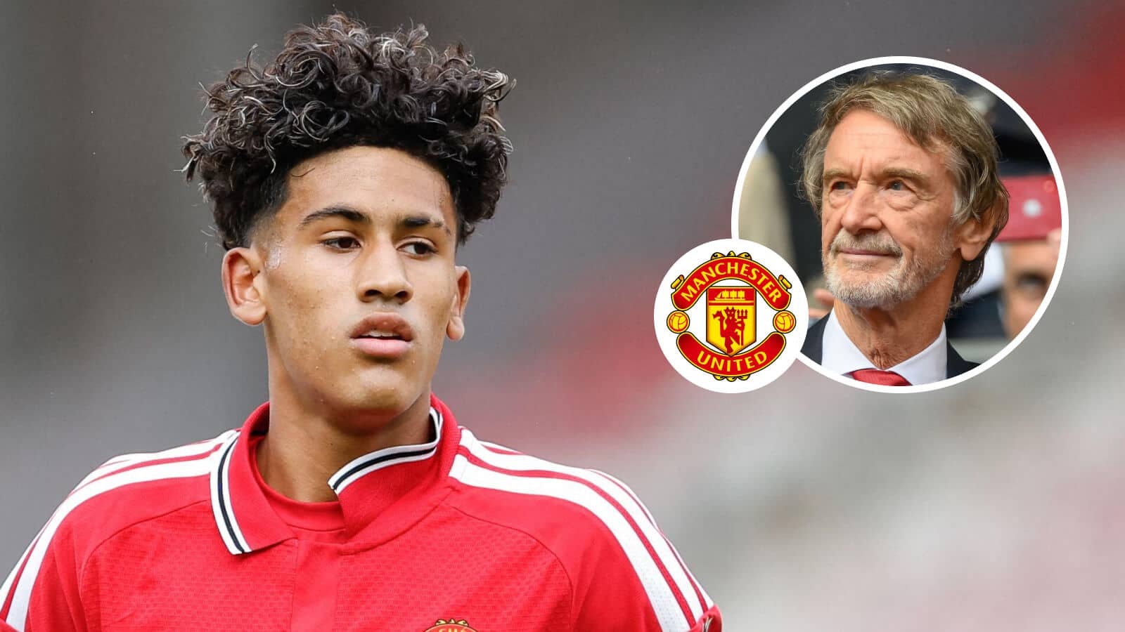 Manchester United starlet JJ Gabriel and co-owner Sir Jim Ratcliffe