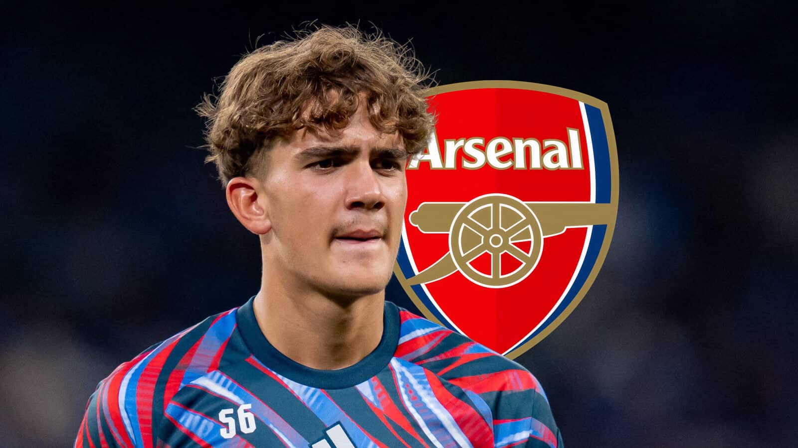 Max Dowman with Arsenal badge