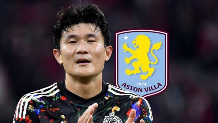 Kim Min-jae with Aston Villa badge