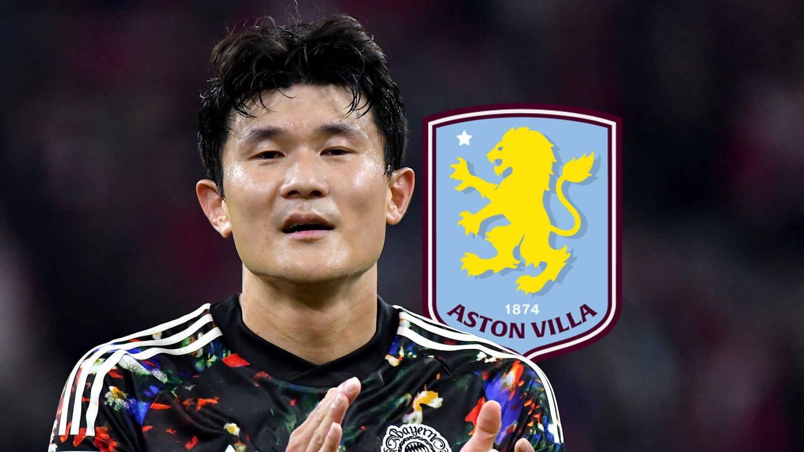 Kim Min-jae with Aston Villa badge