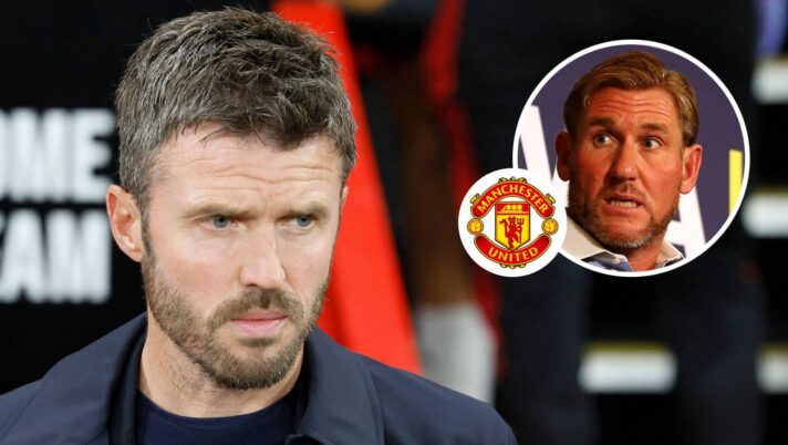 Michael Carrick, Manchester United badge and Simon Jordan - copyright TEAMtalk
