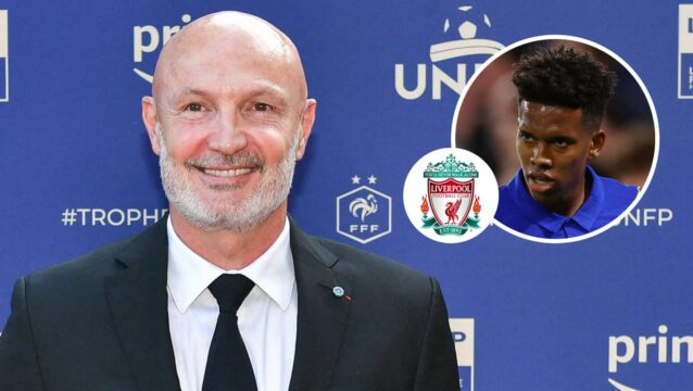 Frank Leboeuf has offered Chelsea advise on Estevao Willian, inset, next to the Liverpool badge