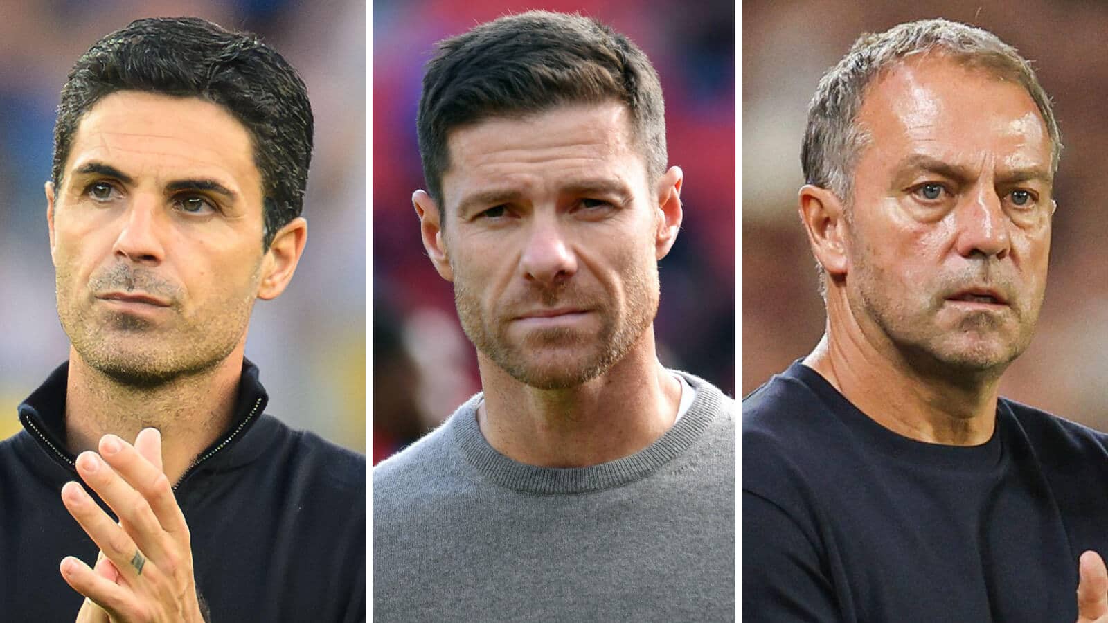 Mikel Arteta, Xabi Alonso and Hansi Flick