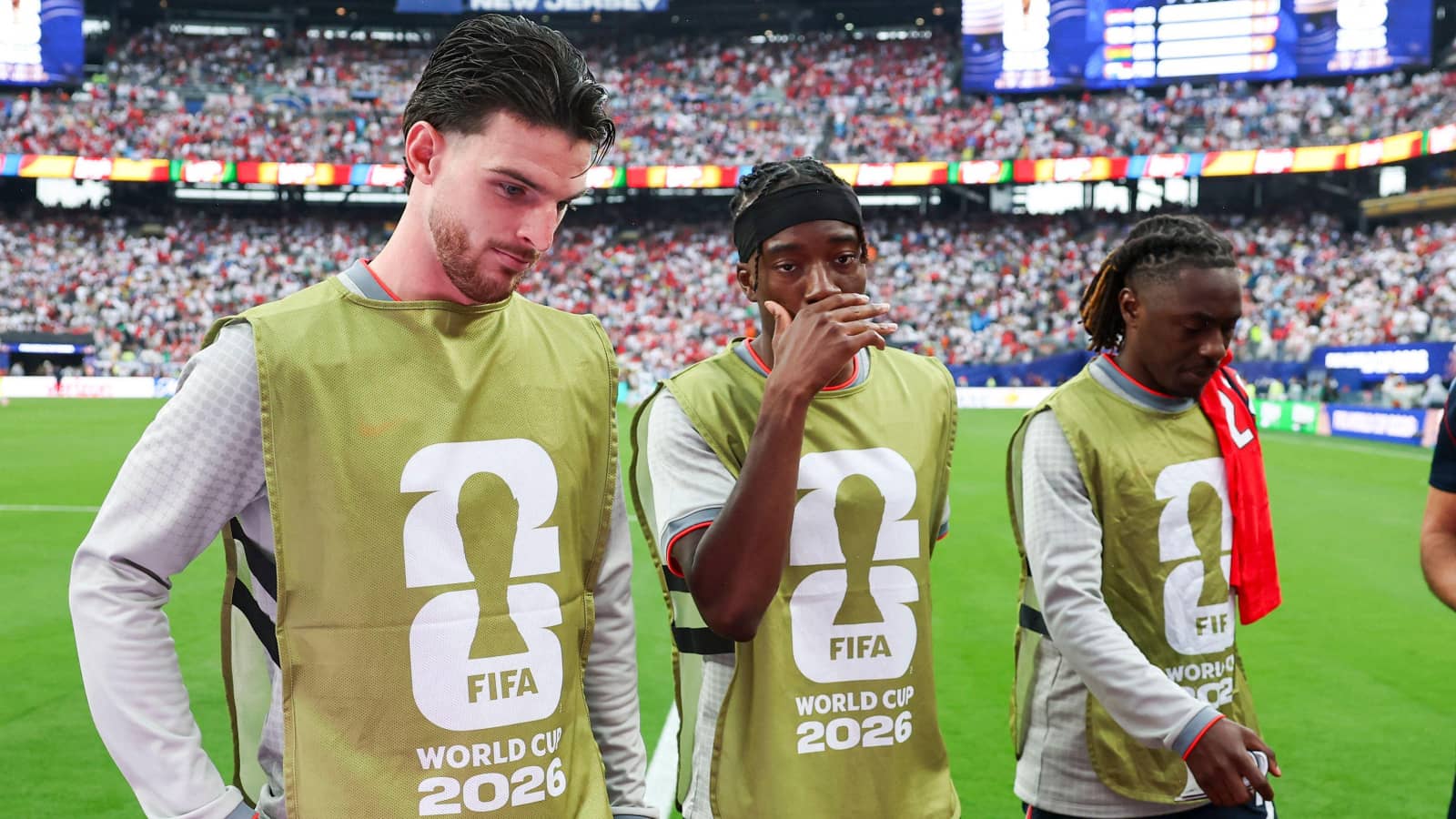 Arsenal and England stars Declan Rice, Noni Madueke and Eberechi Eze