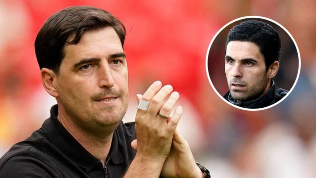 Liverpool manager Andoni Iraola and Arsenal boss Mikel Arteta - copyright TEAMtalk