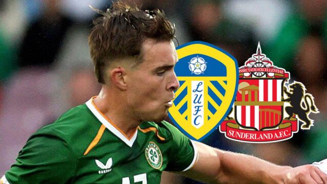 Ireland Under-21 star Tommy Lonergan next to the Leeds United and Sunderland