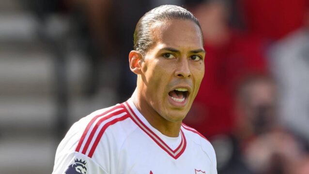 Liverpool captain Virgil van Dijk in action against Bournemouth at the Vitality Stadium