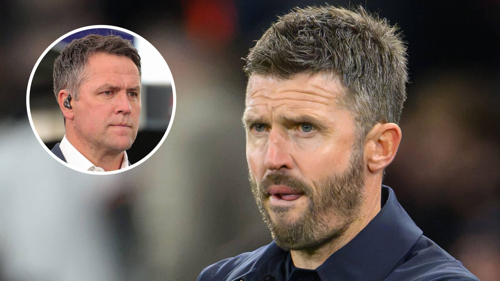 Michael Owen and Man Utd manager Michael Carrick