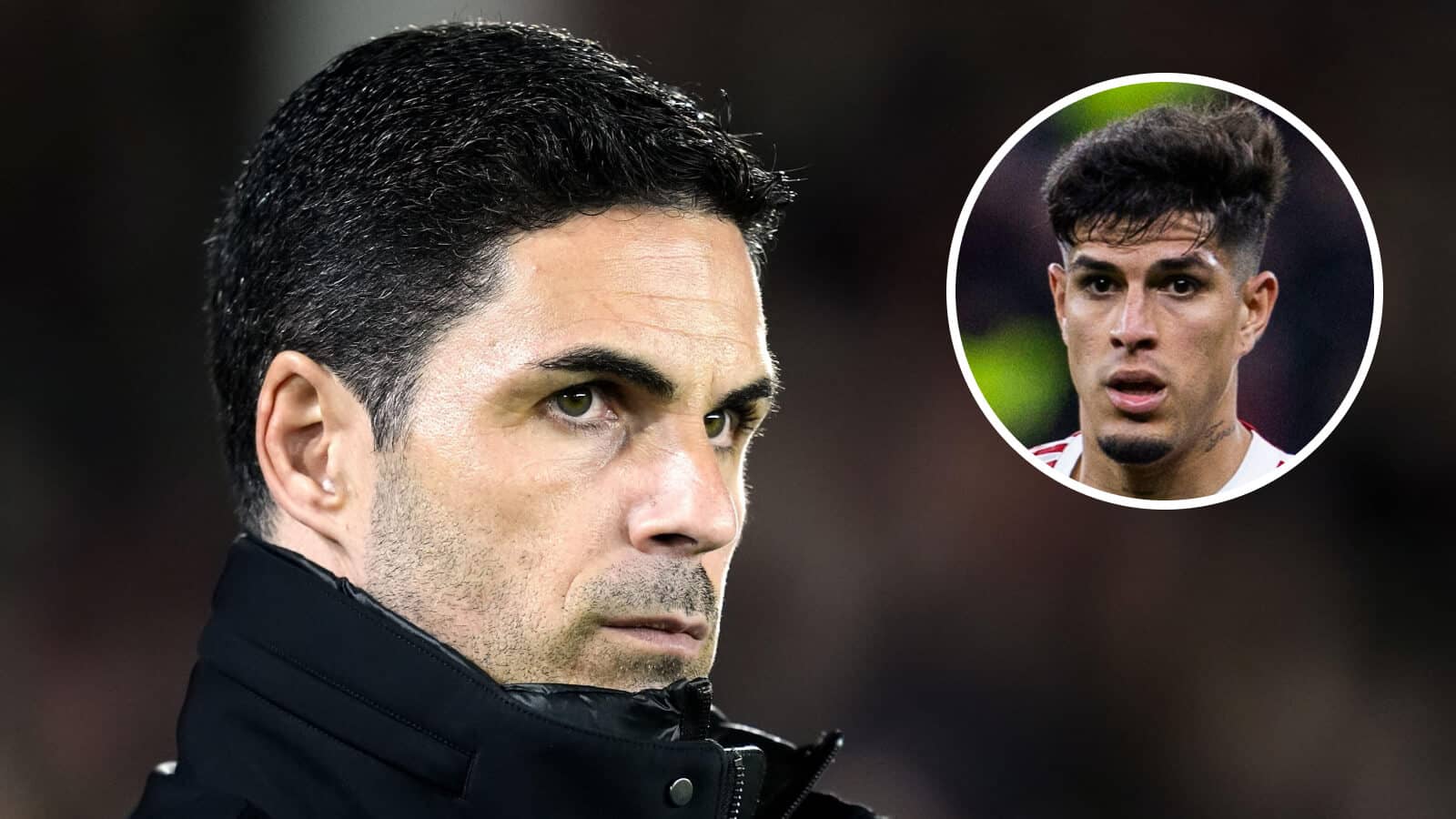 Arsenal manager Mikel Arteta and defender Piero Hincapie