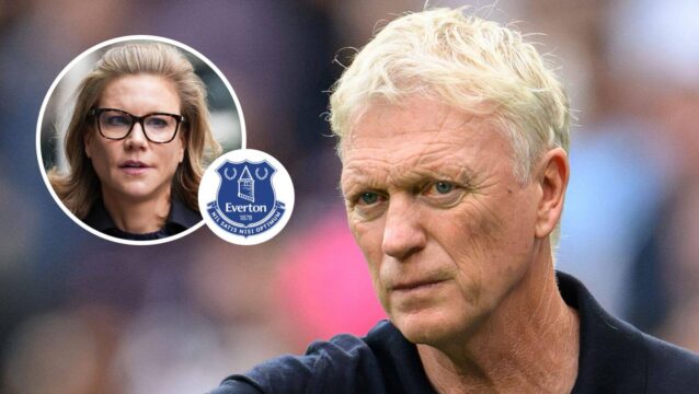 Everton boss David Moyes and Amanda Staveley