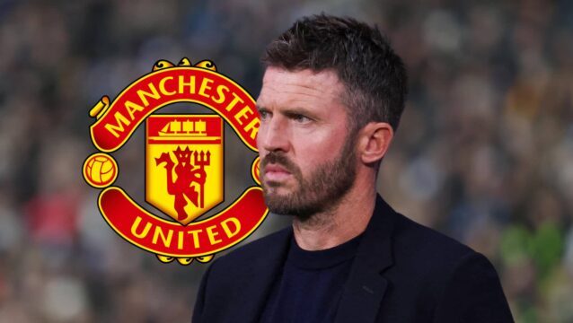 Manchester United badge and Michael Carrick - copyright TEAMtalk