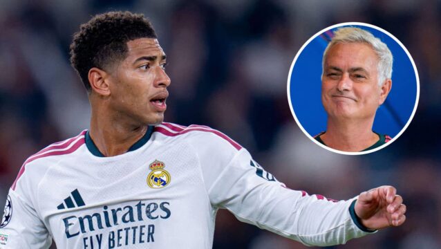 Real Madrid star Jude Bellingham and manager Jose Mourinho
